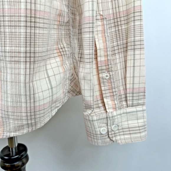 NWT Banana Republic Standard‎ Fit Lightweight Corduroy Shirt MEDIUM Cream Plaid - Picture 11 of 14